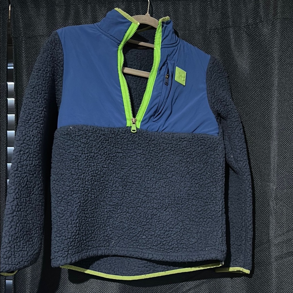 Kids Navy and Green Fleece Pullover size YM